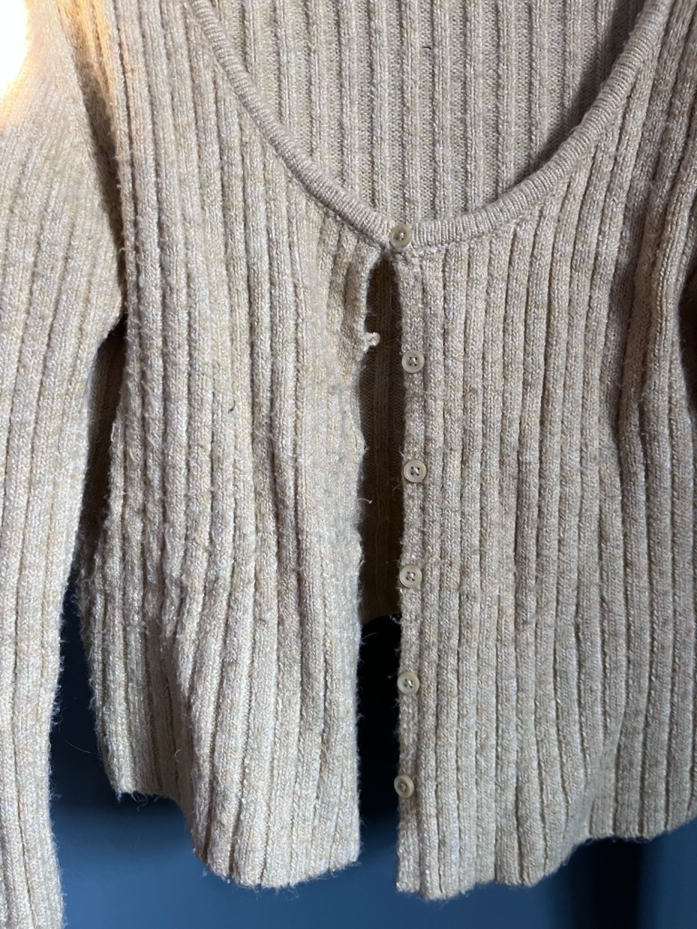 American Eagle Ribbed Button-Front Sweater - Picture 4 of 5